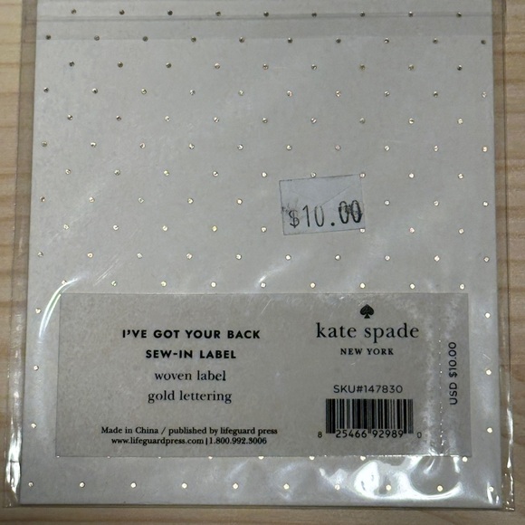 Kate Spade ♠️ Sew-In Label - Picture 3 of 3